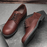 Riolio  Genuine Leather Men Derby Shoes Thick Sole Men Casual shoes Men Leather Shoes