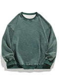 Riolio 360G Heavy Cotton Oversized Sweatshirts Men/Women Korean Fashion Couples Crew-Neck Vintage Washed Y2K Hoodie Loose Pullover Tops