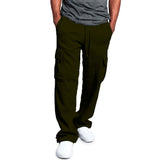 Riolio Men Sweatpants Long Pants Loose Sport Fit Jogging Joggers Sweat Pocket Cargo Pants Trousers Plus-size S-4XL