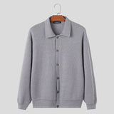 Riolio Men Sweaters Solid Color Knitted Lapel Long Sleeve Button Casual Male Cardigan Streetwear Korean Outerwear INCERUN S-5XL