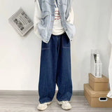 Riolio Spring Autumn New Solid Color Cowboy Straight Pants Man Japanese Style Loose Fashion Hip Hop Personality Wide Leg Trousers