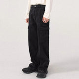 Riolio  Men Baggy Oversize Cargo Jeans Male Wide Streetwear Hip Hop Pants Harajuku Fashion Straight Leg Black Blue Loose Denim Pants