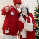 Riolio Red Christmas Sweater Man Santa Claus Sweaters American Vintage Women Sweater Couple Knitwears Pullovers New Winter Men's Knit