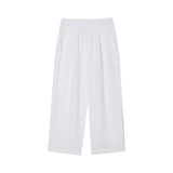 Riolio  Men's Linen Wide Leg Pants Summer New Sle Cotton Linen Loose Straight Casual Long Trousers Faion Brand Faionable