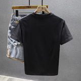 Riolio  Chinese Style Embroidered Short-sleeved T-shirt Men Summer Casual Versatile Top
