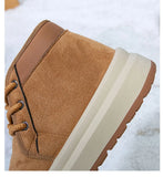 Riolio  Men New Winter Short Boots Snow Boots Thick Non Slip Sole Plush Warm Comfort Outdoor Casual Cotton Shoes