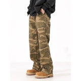 Autumn and Spring Fashion Trend Printed American Vintage Straight Leg Work Pants Men's Casual Loose Sports High Quality Pants