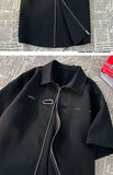Riolio Niche Design Zipper Shirt Men's Short-sleeved Summer 2025 New Waffle High-end Casual Shirt Hip Hop Unisex Zipper Blouse