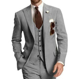 Riolio  Elegant Men's 3-Piece Tuxedo Suit with Peak Lapel Blazer Vest And Pants Fashionable Male Wedding Business Banquet Clothing