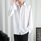 Riolio Shirt Men Solid  Long sleeved Shirt For Men Korean Fashion Shirts Comfortable Blouses Casual Loose Classic Single Breasted Shirt
