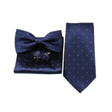 Riolio  Business Men Tie Set With Bowtie Pocket Square Cufflinks Necktie Suit Set Paisley Dot Floral Style New Fashion Classic Bow Tie