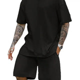 Riolio  Men's Streetwear Summer Cotton T Shirt Shorts Sets Women Loose Solid Casual T-Shirt Suit Jogging Short Sleeve Short Pants