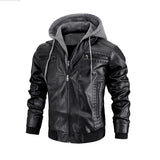 Riolio Hooded Windproof Leather Jackets Male Street Moto Style Leather Jackets New High Quality Blazers Men's Casual PU Leather Jacket