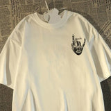 Riolio Harajuku Hip Hop High Street Men and Women Trendy Personalized Printed Round Neck Short Sleeve Couple Loose Summer Casual Tshirt