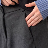 Riolio  Autumn Men Wide-legged Suit Pants Luxury High Waist Solid Color Dress Pants Japanese Retro Premium Elegant Woolen Trousers M-3XL