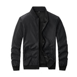 Riolio Spring and Autumn New Baseball Collar Short Loose Solid Color Jacket Men's Business Casual Thin Coat Trend