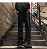 Riolio  New Straight Jeans men Elastic waist Spring New Vintage Casual Baggy Jeans Korean Youth Trousers Classic Wide Leg Denim Pants