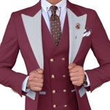 Riolio  Men's Slim Fit 3 Piece Tuxedo Suit Classic Formal Blazer Vest And Pant Set for Wedding Party Prom Business Casual Occasions