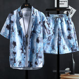 Riolio New Men's Printed Shirt Sets, High Quality Fashion Trend Shorts, Hawaiian Style Casual Floral Tops, INS HOT Men's and Wom