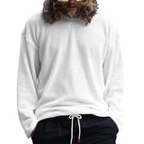 Riolio Spring And Autumn Korean Style Sweater Men's Casual Loose Plus Size men's Clothing Waffle Fabric Crew-neck Long-sleeved Pullover