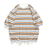 Riolio  Top Quality 100% Cotton Horizontal Stripes Simple Fashion  Men's T-shirt Classic Timeless O Neck Tops Casual Unisex Tees