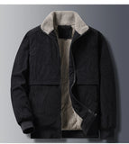 Riolio Men's Classic Winter Jacket Coat Fleece Lined Windproof Outerwear male Casual Sherpa Lined Corduroy Jacket Winter Coat