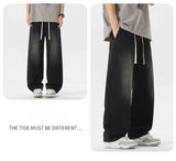 Riolio  Men's Jeans American Loose Wide-leg Loose Straight Casual Trousers Street Hip-hop Baggy Jeans Black Grey  Blue Streetwear Men