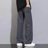 Riolio  Men's Ice Silk Pants Summer New Style, Drape Straight Loose Wide-leg Spring/autumn Thin Casual