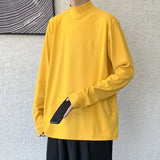 Riolio Solid T-shirts Men Fashion Simple All-match Autumn Loose Casual Korean Style Streetwear Youthful Basic City Boy Popular Chic
