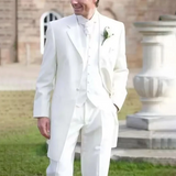 Riolio  White Elegant Wedding Suits for Men Formal Groom Tailcoat Fashion Prom Party Male Suit Slim Notch Lapel Single Breasted 3 Piece