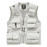 Riolio Outdoor Casual Fishing Vest Photography Spring and Autumn Men's Vest Multi-Pocket Tooling Quick-Drying Vest Cotton Workwear