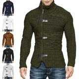 Riolio Men's Sweaters Stretchy Stylish Acrylic Fiber Loose Sweater Coat Winter Mens Turtleneck Pullover Sweater