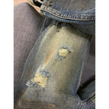 Riolio  Summer hip-hop trend personality destruction straight leg men and women washed jeans American couple loose retro casual pants