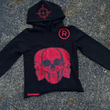Riolio Hiphop Red Letter Print Streetwear Hoodies Women Graphic Y2k Top Oversized Hoodie Couples Harajuku Sweatshirt Goth Women Clothes