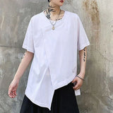 Riolio  XS-4XL Mens T-Shirt Irregular Dark Style Cotton T-Shirt Summer Streetwear Y2k Fashion Campus Trend Top Men'S Clothing New