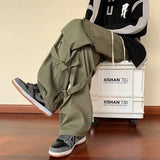 Riolio Green Cargo Pants Men Oversize Zipper Black Cargo Trousers Male Streetwear Hip Hop Pocket Spring Loose Casual Workwear