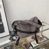Riolio  Canvas messenger bag men's large-capacity simple messenger bag leisure ins student book shoulder bag boys' satchel