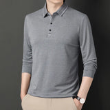 Riolio  Spring Autumn Middle-aged Men's Long Sleeve Polo Shirt