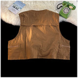 Riolio American Outdoor Multi-function Short Vest Jacket Basic Commuting Versatile Vest Cityboy Workwear Waistcoat Aesthetic Urban Chic