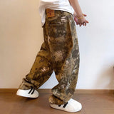 Riolio  New Men Chic Snake Print Streetwear Jeans Male Designer Brand Casual Denim Pants Popular American Graphic Hip Pop Denim Trousers