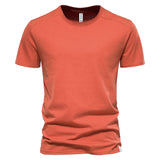 Riolio 100% Cotton T Shirt for Men O-neck Soild Color Basic Men's T-shirts with Short Sleeves New Summer Tops Tees Men Clothes