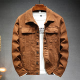 Men's brown denim jacket Spring and Autumn New Fashion High Quality Stretch Slim Fit Jacket Denim Men Brand Clothing