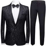 Riolio Coat Vest Pants 3 Piece Suit Set Luxury Groom Wedding Dress Party High End Waistcoat Slim Fit Lapel Blazer Jacket Men Trousers