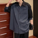 Riolio  Men Shirt Color Matching Casual Shirts Spring Streetwear Fashion Trend Valentines Long-Sleeve Tops Old Money Men'S Wear New