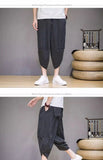 Riolio  Summer New Men Loose Seven-point Ice Silk Casual Carrot Lantern Harem Pants