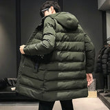 Riolio Male Green Warm Parkas High Quality Men's Long Down Jackets Winter Coats Chaquetas Hooded Casual Winter Parkas Coats Size 4XL