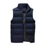 Riolio High Quality Windproof Jacket New Waistcoat Mens Vest Fashion Casual Coats Mens Stand Collar Vest Men New Stylish Autumn Vests