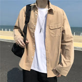 Riolio  Advanced Style Outerwear for Men Long Sleeved Cool and Loose Casual Jacket Men's Korean Style Top