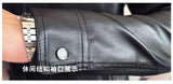 Riolio Windproof Stand Collar Zipper Cardigan Leather Jacket Motorcycle Leather Coat PU Leather Business Leather Jackets Men's Fashion