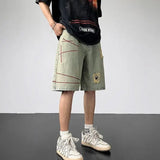 Riolio  Men Five-point Ripped Summer Thin Style Wear New Versatile Loose Denim Shorts